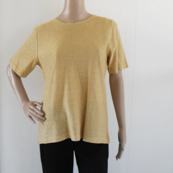 Cathy Daniels Size Medium Gold Metallic Top - Picture 4 of 7